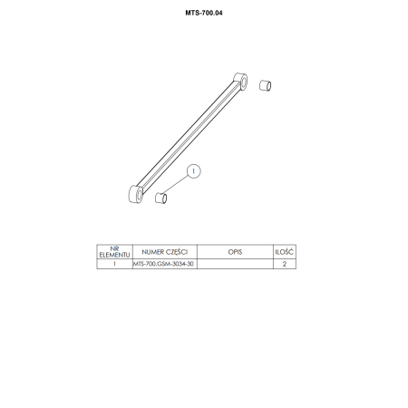 Komplet tulei, łożysk ślizgowych z igliduru do ładowacza MTS-700